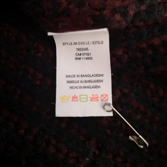 Pure by Nitrogen Ladies Size Medium Burgundy & Black Round Neck Sweater / Tunic - Picture 5 of 9